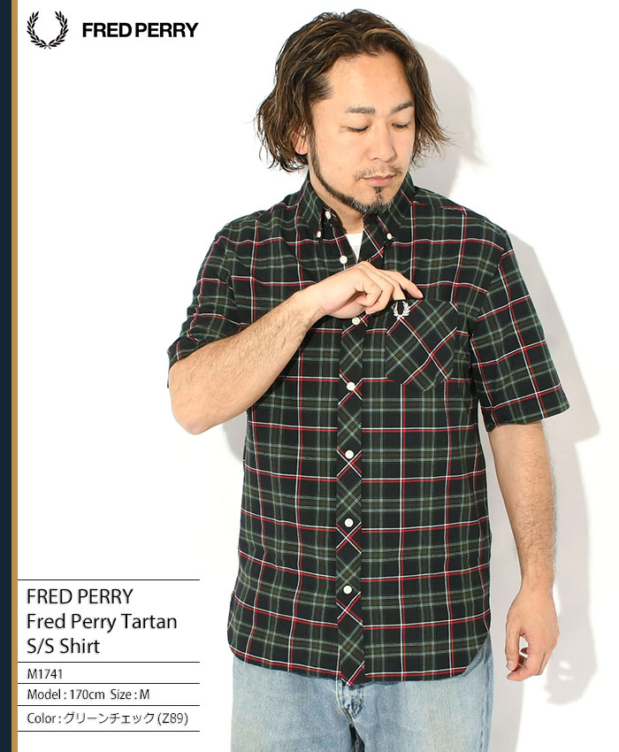 FRED PERRY（フレッドペリー） シャツ 半袖 メンズ タータン ( M1741