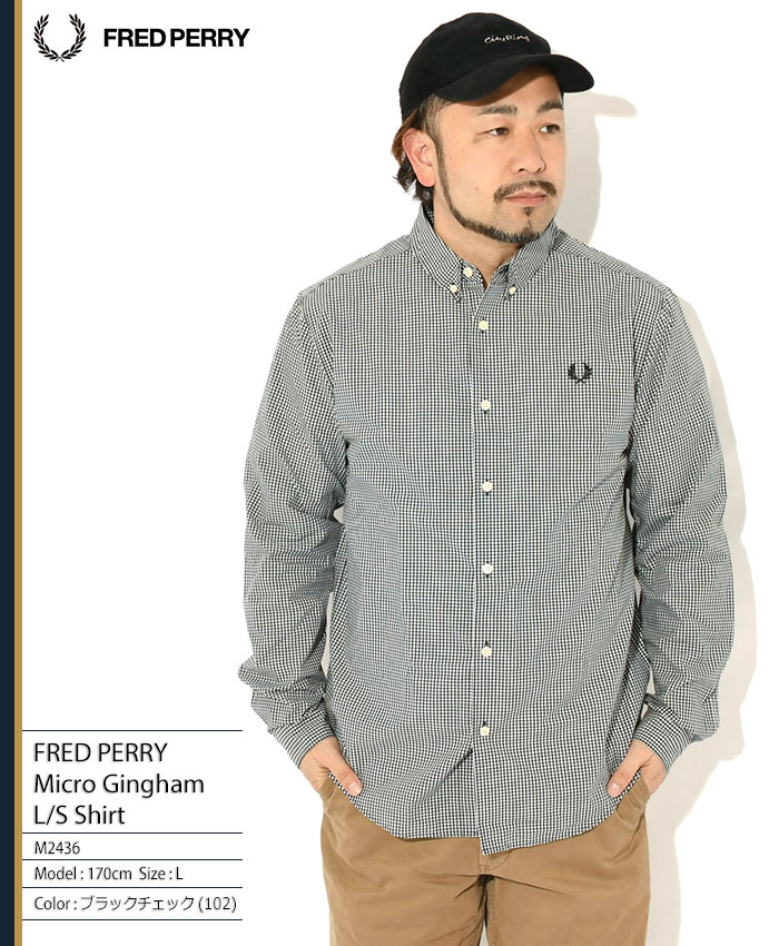 FRED PERRY（フレッドペリー） シャツ 長袖 メンズ マイクロ ギンガム