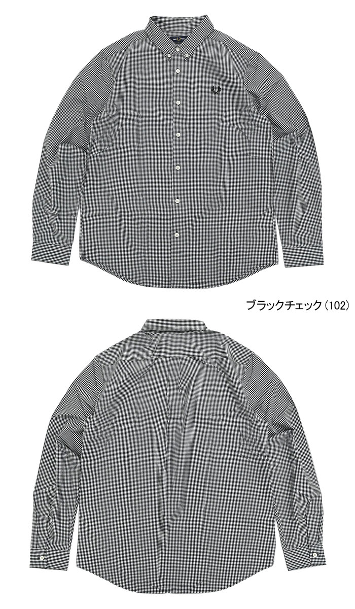 FRED PERRY（フレッドペリー） シャツ 長袖 メンズ マイクロ ギンガム