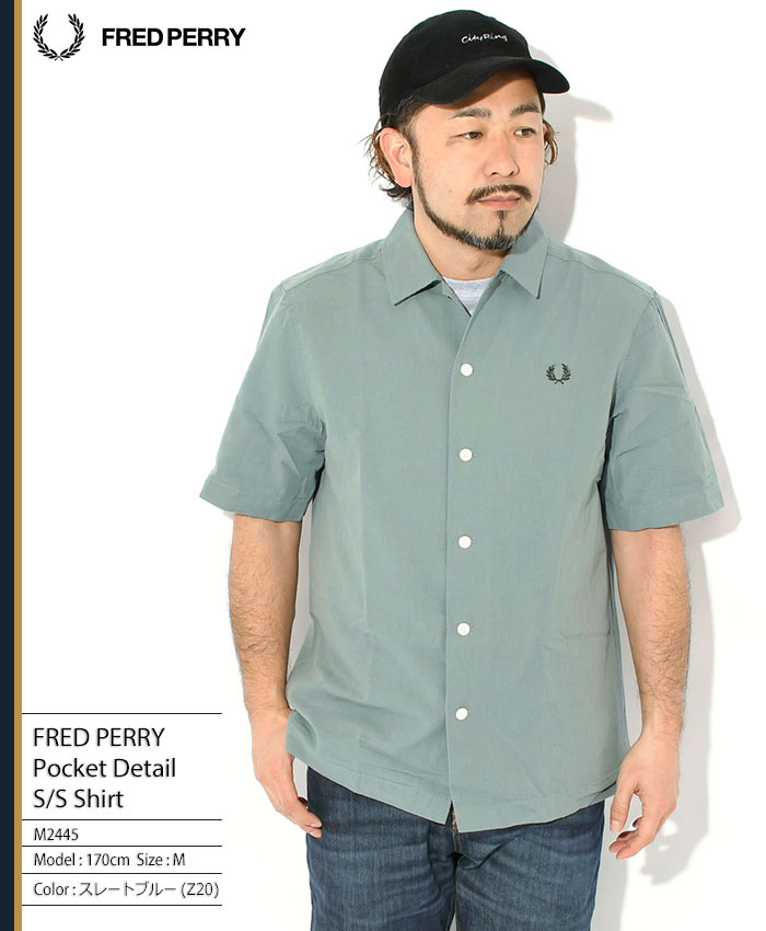 FRED PERRY（フレッドペリー） シャツ 半袖 メンズ ポケット