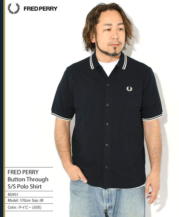 【新品】フレッドペリー ポロシャツ FRED PERRY（フレッドペリー） ポロシャツ 半袖 メンズ ボタン スルー