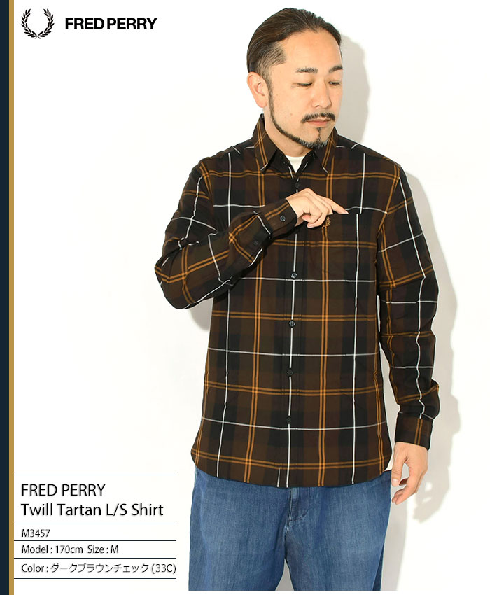 FRED PERRY（フレッドペリー） シャツ 長袖 メンズ ツイル タータン