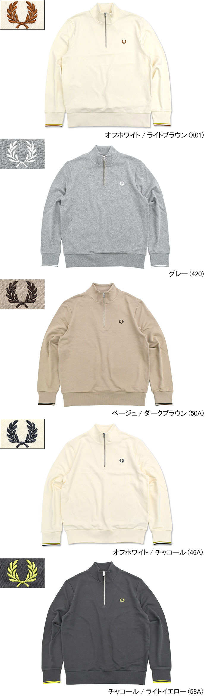 FRED PERRYフレッドペリーのトレーナー Half Zip Sweat07