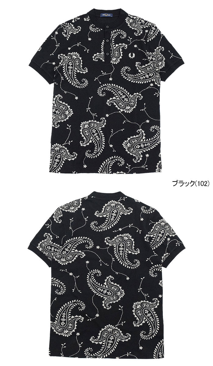 FRED PERRY（フレッドペリー） ポロシャツ 半袖 メンズ ペイズリー