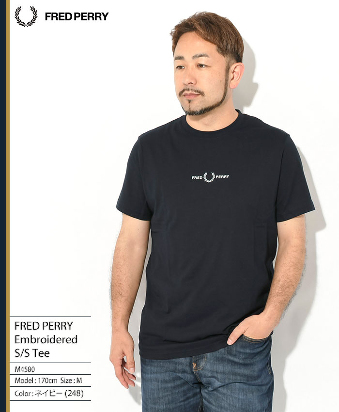 FRED PERRY フレッドペリー Tシャツ 半袖 メンズ エンブロイダー