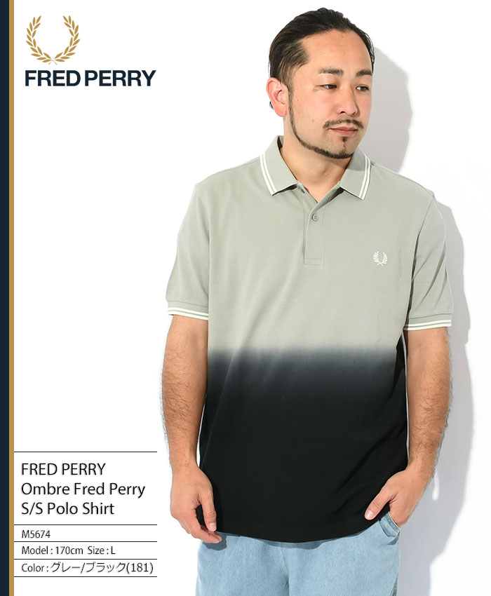 フレッドペリー ポロシャツ 半袖 FRED PERRY メンズ オンブレ フレッドペリー ( M5674 Ombre Fred Perry S/S  Polo Shirt ピケ 鹿の子 ポロ トップス )