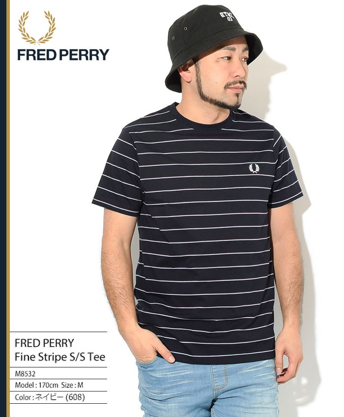 フレッドペリー Tシャツ 半袖 FRED PERRY メンズ ファイン ストライプ ( M8532 Fine Stripe S/S Tee  T-SHIRTS カットソー トップス )