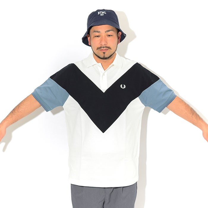 FRED PERRY（フレッドペリー） ポロシャツ 半袖 メンズ シェブロン