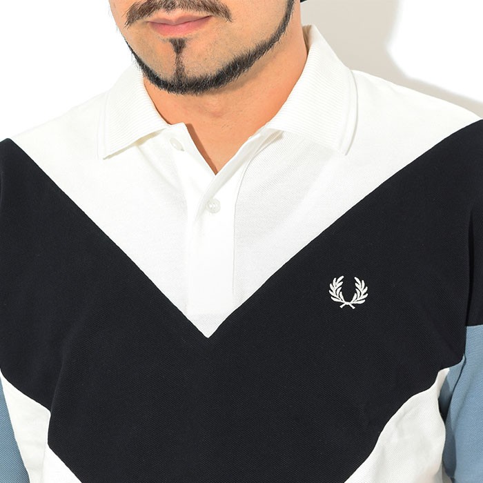 FRED PERRY フレッドペリー ポロシャツ 半袖 メンズ シェブロン