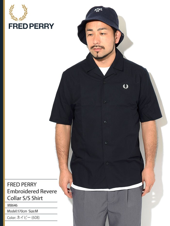 【✨美品】FRED PERRY nowartt 別注 半袖シャツ ネイビー M FRED PERRY - フレッドペリー 半袖 ニット ポロシャツ M