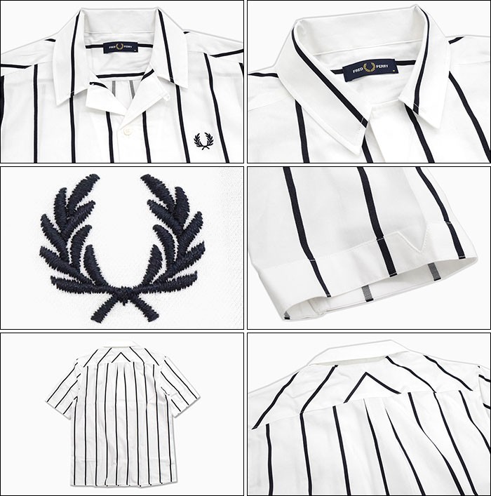 FRED PERRY フレッドペリー シャツ 半袖 メンズ ストライプド