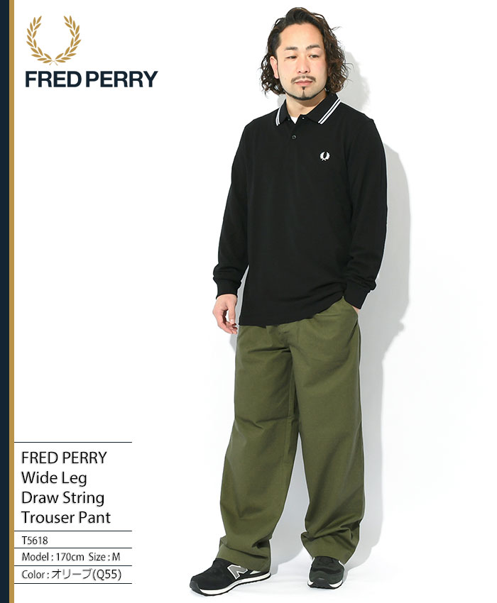 フレッドペリー パンツ FRED PERRY メンズ ワイド レッグ ドロー ストリング トラウザー(T5618 Wide Leg Draw  String Trouser Pant ボトムス)