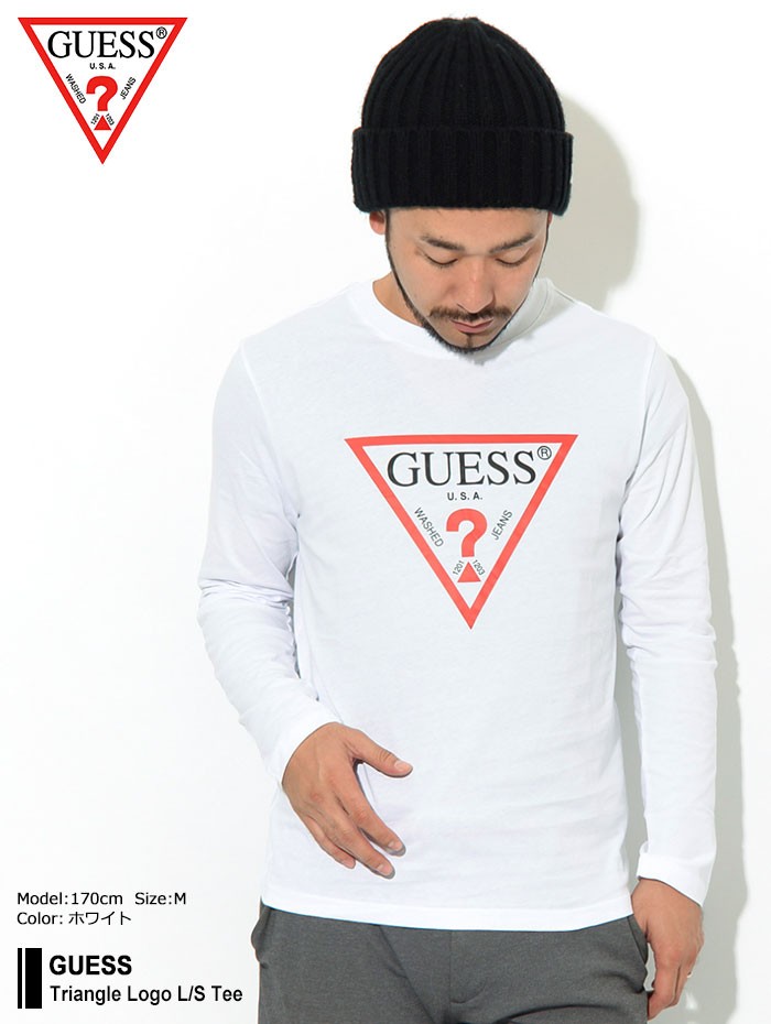 ゲス Tシャツ 長袖 GUESS メンズ トライアングル ロゴ(GUESS Triangle