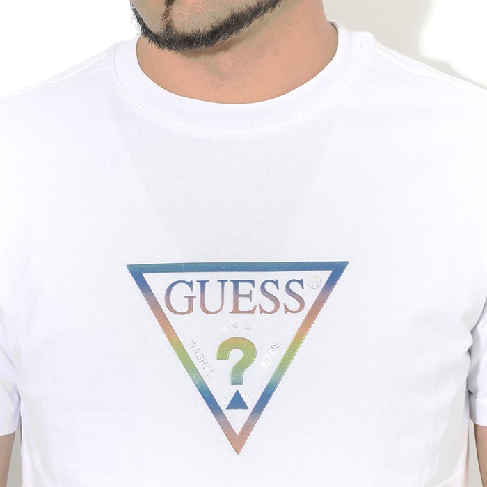 ゲス Tシャツ 半袖 GUESS メンズ マルチ トライアングル ( GUESS Multi