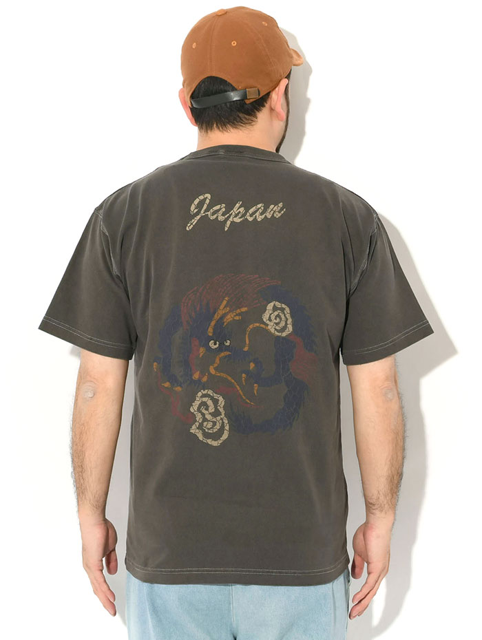 HOUSTON（ヒューストン） Tシャツ 半袖 メンズ ドラゴン ピグメント