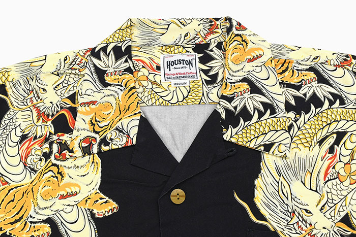 HOUSTONヒューストンのシャツ Dragon & Tiger Aloha Shirt05