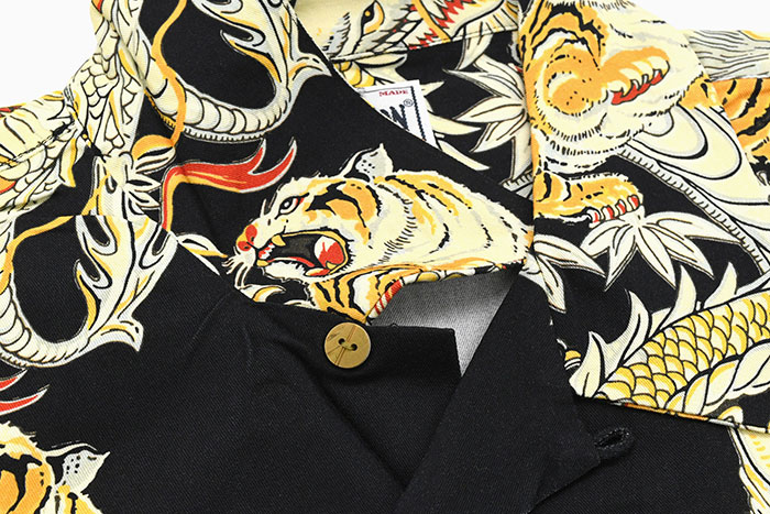 HOUSTON（ヒューストン） シャツ 半袖 メンズ ドラゴン & タイガー