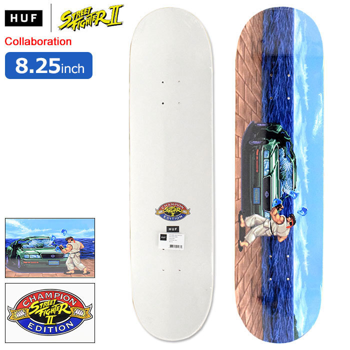 ハフ スケボー スケートボード HUF デッキ 8.25インチ STREET FIGHTER II Bonus Stage Deck コラボ (  8.25inch 板 単品 ブランド AC00569 )