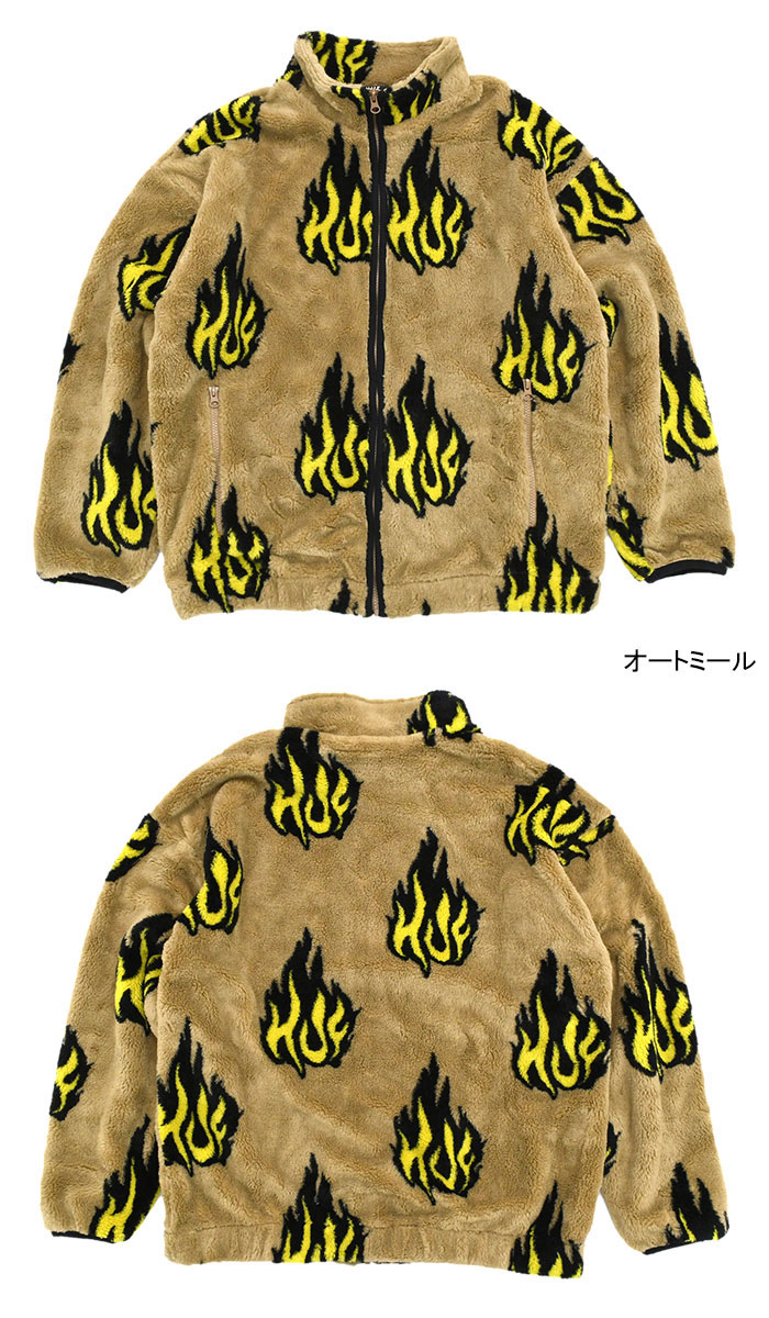 HUF（ハフ） ジャケット メンズ フレイミン ジップ シェルパ フリース