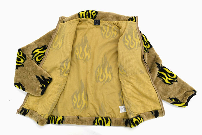 HUF（ハフ） ジャケット メンズ フレイミン ジップ シェルパ フリース