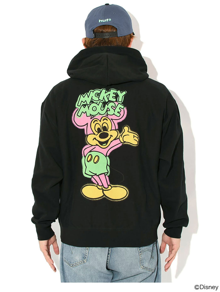 HUF（ハフ） パーカー ジップアップ メンズ ディズニー ミッキーマウス