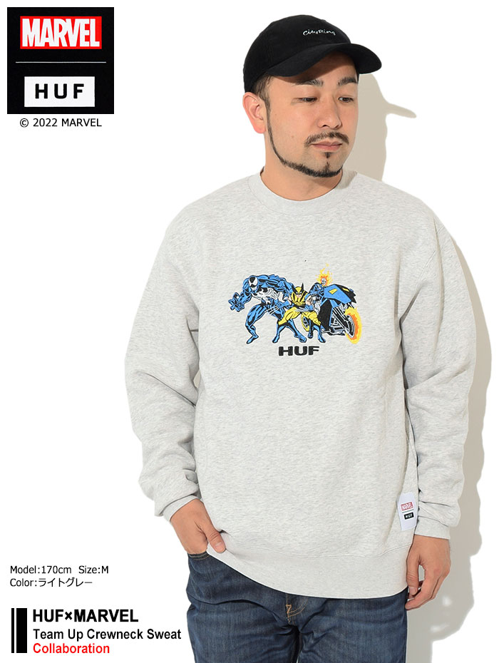 HUF ハフ トレーナー メンズ マーベル チーム アップ クルー