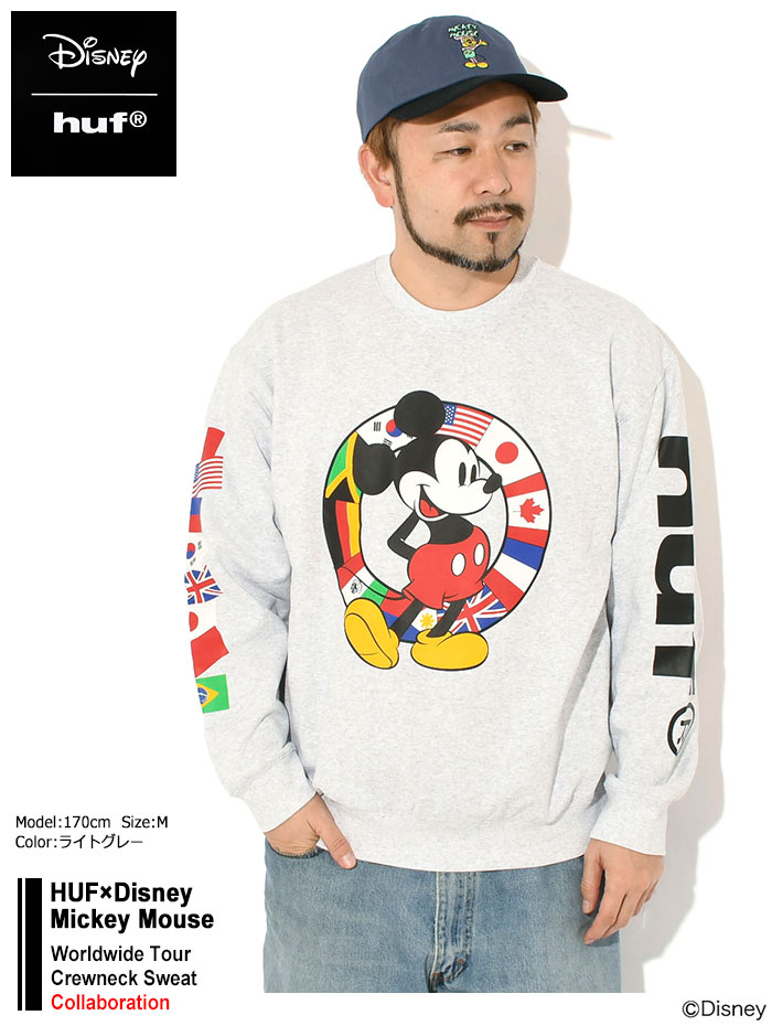 HUF（ハフ） トレーナー メンズ ディズニー ミッキーマウス ワールド