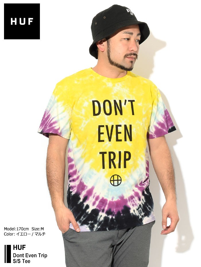 HUF ハフ Tシャツ 半袖 メンズ ドント イーブン トリップ ( Dont