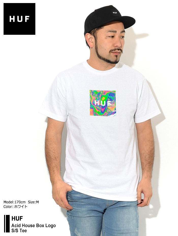 ハフ Tシャツ 半袖 HUF メンズ アシッド ハウス ボックス ロゴ ( HUF Acid House Box Logo S/S Tee  T-SHIRTS カットソー 男性用 TS01021 )