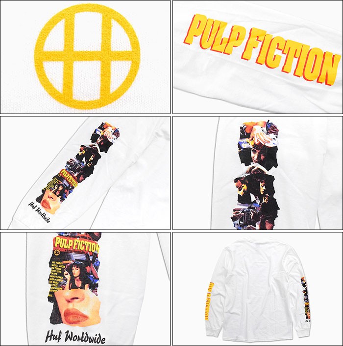 HUF ハフ Tシャツ 長袖 メンズ パルプ フィクション コラージュ