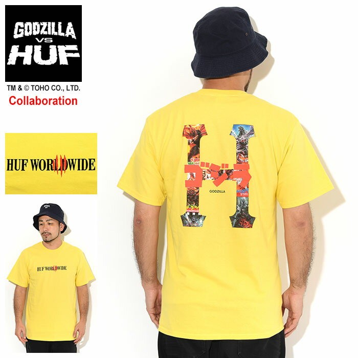 ハフ Tシャツ 半袖 HUF メンズ ゴジラ モスラ コラボ ( GODZILLA 