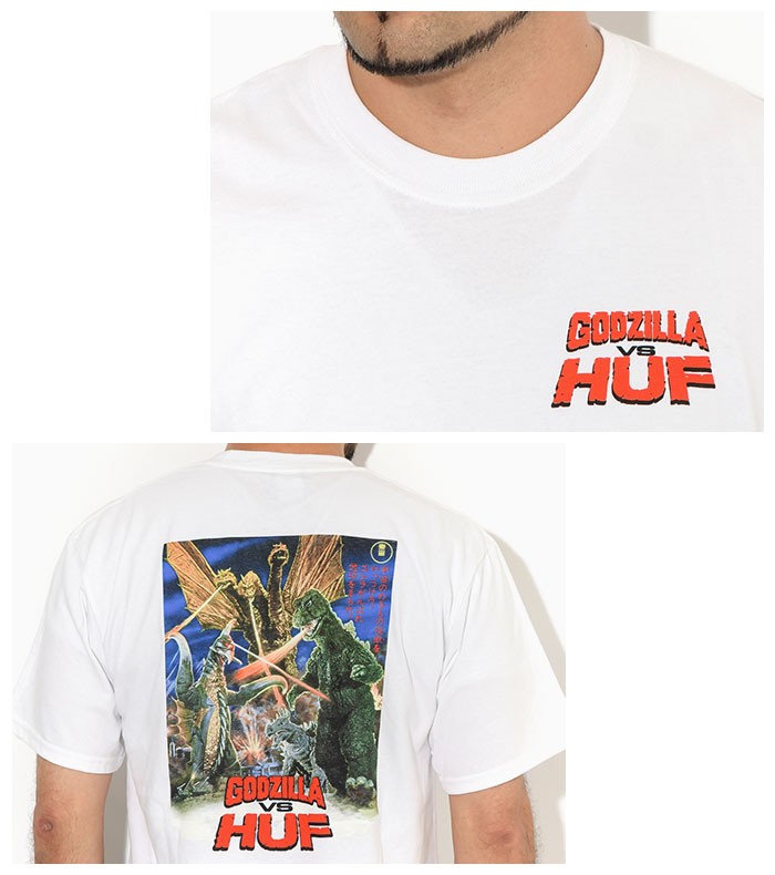 ★米国発/送関込*HUF×GODZILLA*新作*DESTROYプリントTシャツ★ HUF ハフ Tシャツ 半袖 メンズ ゴジラ ツアー コラボ ( HUF