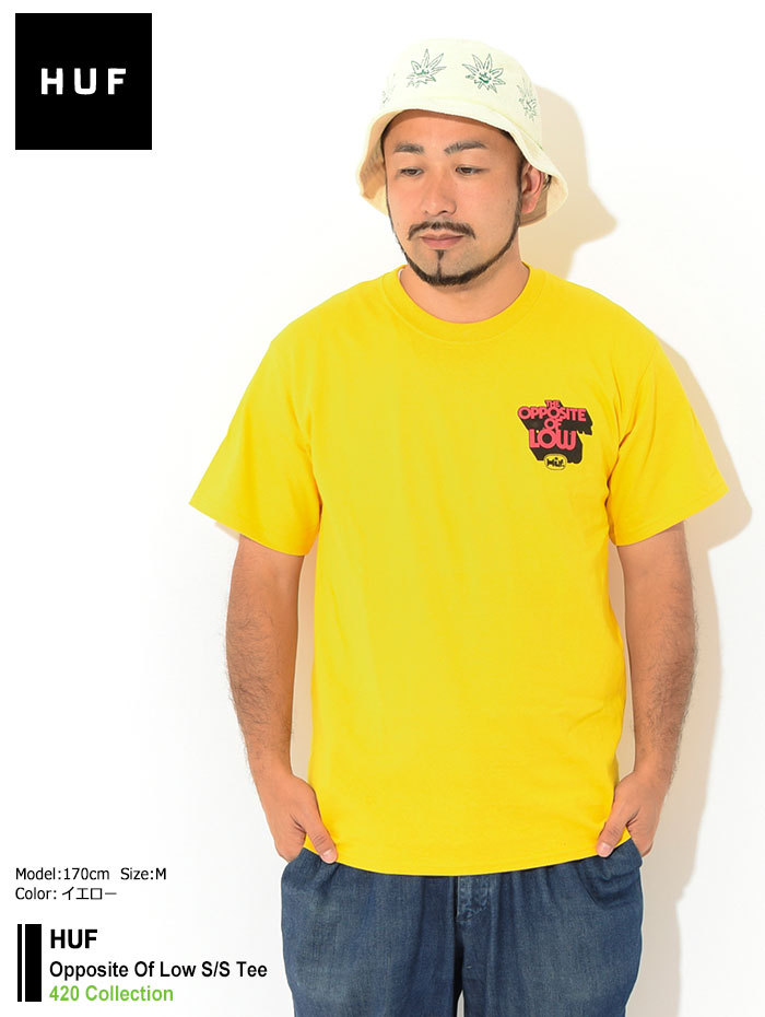 ★国内在庫/即発可*HUF*420/OPPOSITE OF LOWプリントTシャツ★ HUF ハフ Tシャツ 半袖 メンズ オポジット オブ ロー ( Opposite