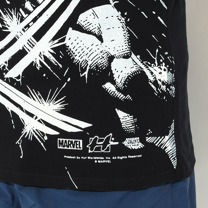 HUF ハフ Tシャツ 半袖 メンズ マーベル ウルヴァリン レイン