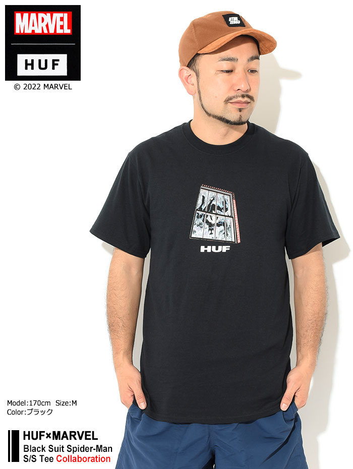 ハフ Tシャツ 半袖 HUF メンズ マーベル ブラック スーツ