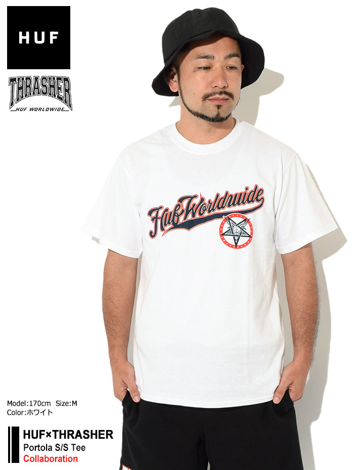 Tシャツ PORTOLA S/S TEE ☆ HUF X THRASHER HUF （ ハフ Tシャツ ） x THRASHER PORTOLA S/S TEE