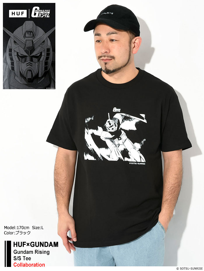 HUF ハフ Tシャツ 半袖 メンズ ガンダム ライジング コラボ