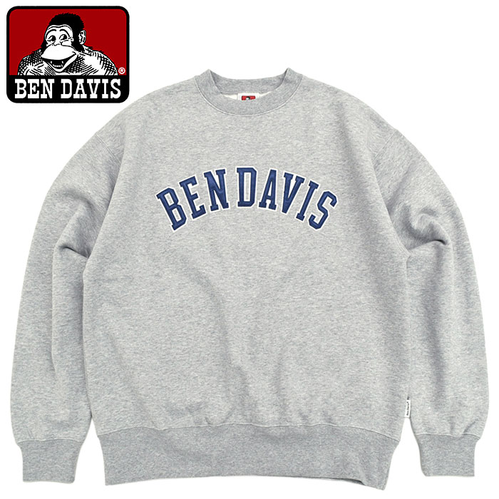 B*i様 DG Crew Sweater ロゴ スウェット BEN DAVIS（ベンデイビス） トレーナー メンズ アーチ ロゴ クルー