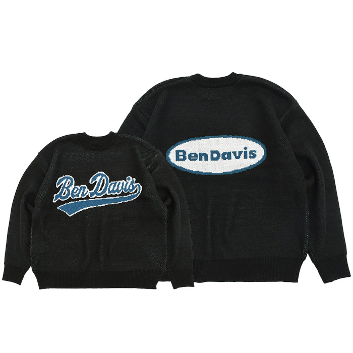 ベンデイビス セーター BEN DAVIS メンズ ツー サイド ロゴ ニット トップ(I-2780061 Two Side Logo Knit  Top Sweater ビッグシルエット)