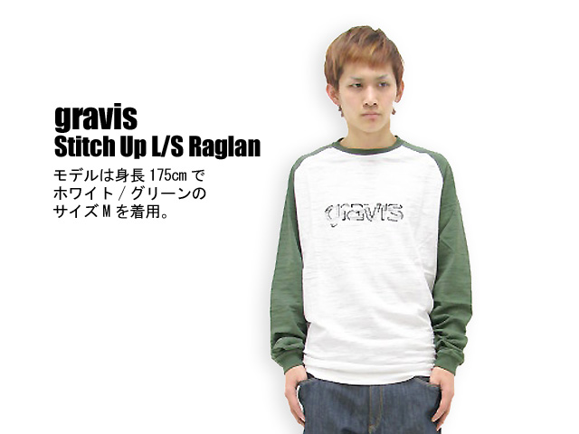 gravis gravis(グラビス) Stitch Up L/S Raglan : ice field