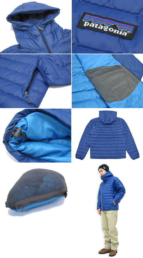 Patagonia フード付きダウンジャケット 青 patagonia パタゴニア Patagonia *ダウンセーター フーディ