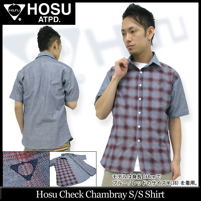 ホス Hosu チェック シャンブレー シャツ 半袖(HOSU Check Chambray S/S Shirt)