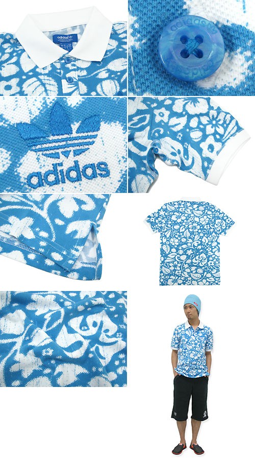 adidas Originals アディダス フラワー ポロシャツ 半袖 ライト