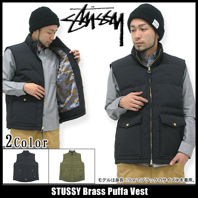 ステューシー STUSSY Brass Puffa ベスト(stussy vest ダウンベスト 