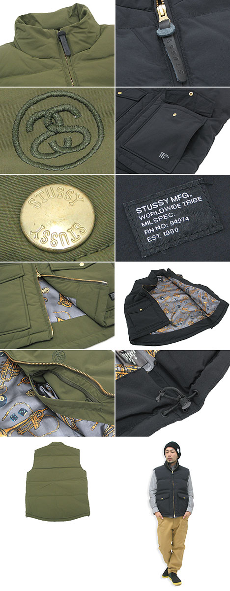 STUSSY ステューシー Brass Puffa ベスト(stussy vest ダウン