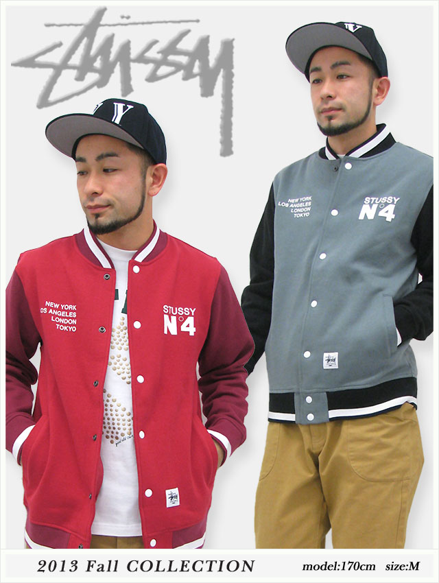 STUSSY ステューシー No4 Sweat Varsity ジャケット(stussy jkt