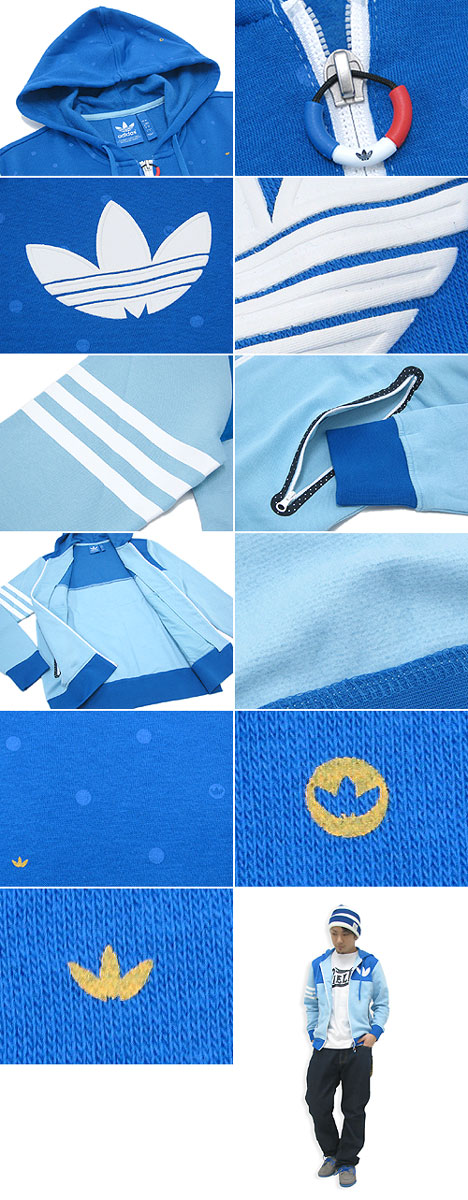 adidas Originals アディダス CB フルジップフード ライトブルー