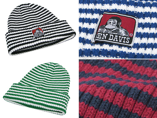 BEN DAVIS（ベンデイビス） ボーダー ニット キャップ ホワイト