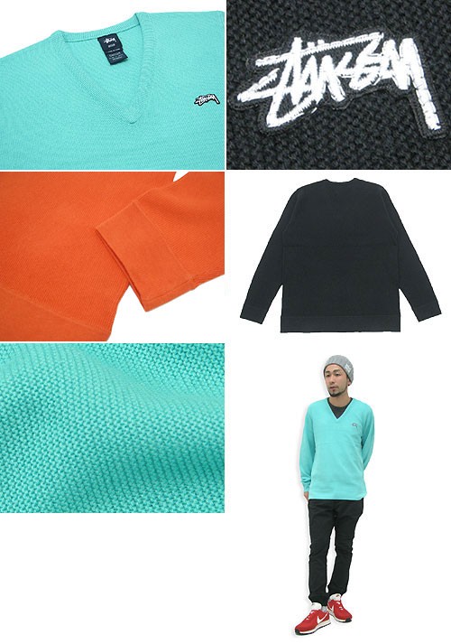 Stussy Vネックセーター ブラック サイズ5 Stüssy Black V-Neck Sweater Stussy