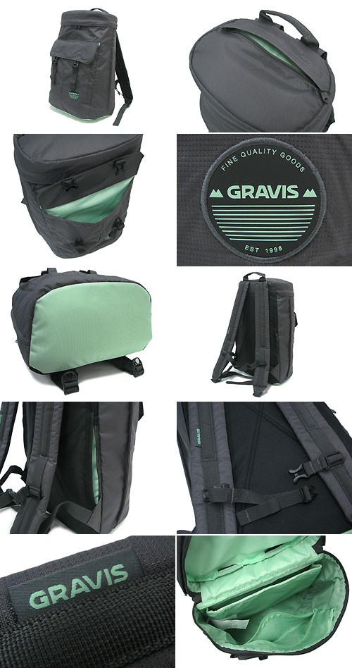 gravis（グラビス） ネオ バックパック チャコール/ライトグリーン